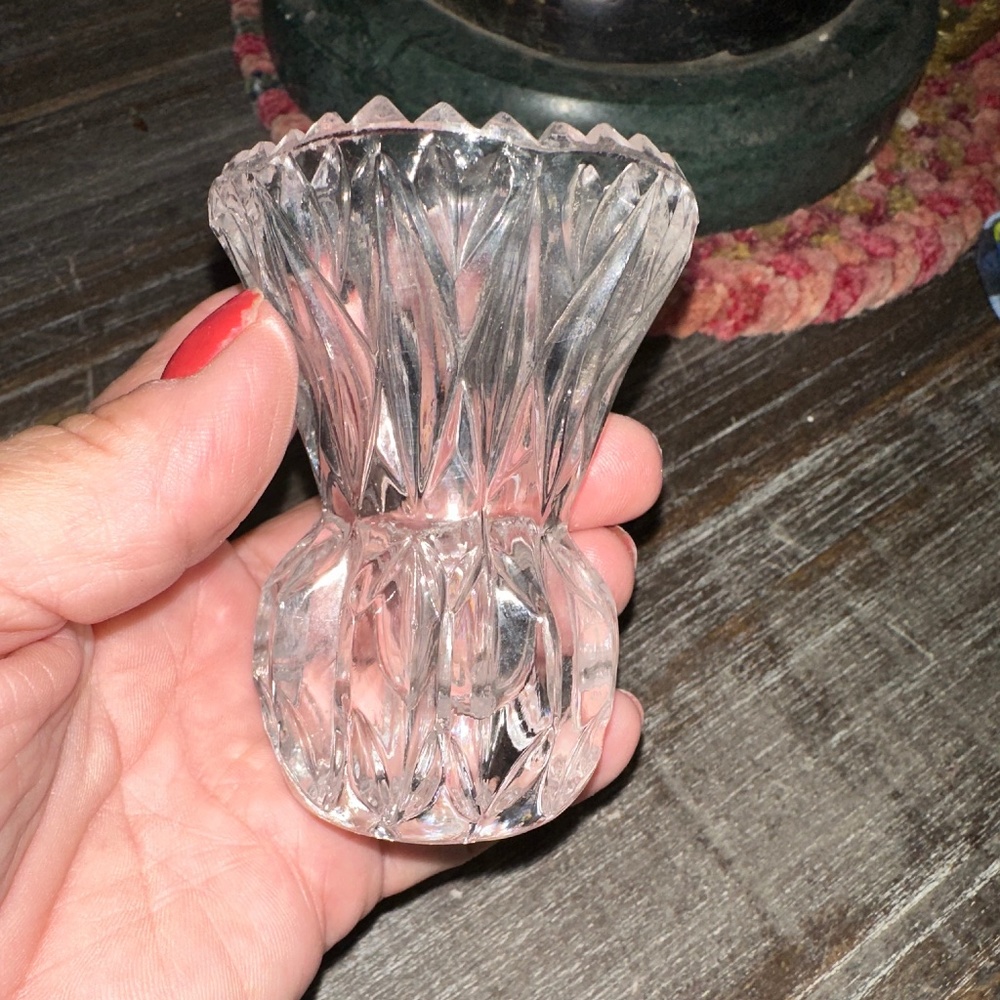 Cut Glass Vtg Toothpick Holder